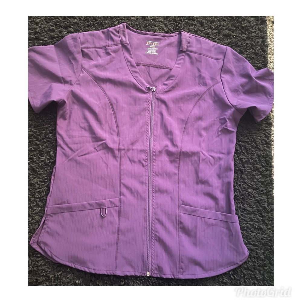 Purple ladies scrub top size large